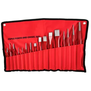 16 Pcs Chrome Vanadium Punch and Chisel Set for Auto and Machine Repairment