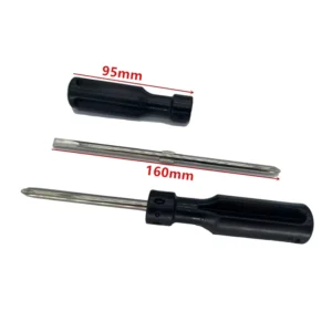 170mm Black Handle Two Way Stubby Screw Driver 2 Way Screwdriver