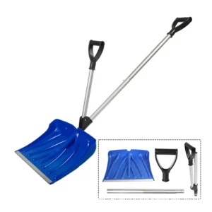 18-Inch 2-in-1 Dual Handle Labor-Saving Snow Removal Shovel Spade & Shovel Plate Tool for Snow Plowing
