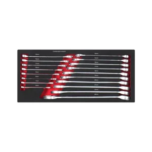 18PCS 6-24mm Combination Wrench Set in EVA Foam Tray for Garage Cabinet Tool Trolley
