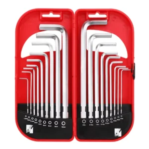18pcs Industrial Grade CR-V Allen Key and Wrench Set Hex Key with Box