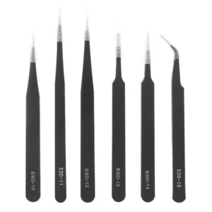 1Piece Black Anti Static Stainless Steel Rhinestones Picking Tool Tweezers Model ESD 10 ESD 11 ESD 12 ESD 13 ESD 14 ESD 15