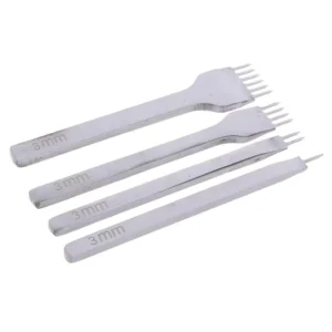 1pc 3mm 0.12″ Stainless Steel Rhombus Tooth Chisel Leather Craft DIY Tool 1 2 4 6 Prong Hole Punch Punch Tool Chisel