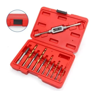 1set 11pcs Industrial Grade Broken Rusty Screw Bolt Extractor Set Stripped Stud Remover with Reamer Wrench Hand Tools