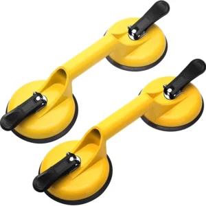 2 Pcs Glass Suction Cups Heavy Duty Aluminum Handle Holder Hooks Vacuum Suction Cups to Lift Large Glass Floor Gap Fixer