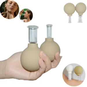 2 Piece Glass Facial Cupping Set Vacuum Suction Cups Face Massage Skin Lifting Anti-Cellulite Therapy Lymphatic