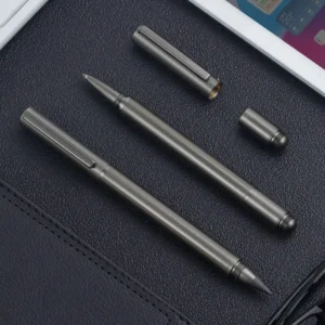 2-in-1 Dual-Head Custom Metal Signature Pen Eternal Inkless Pencil with 0.5mm Writing Width