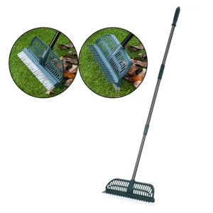 2 in 1 Garden Tools Lawn Rake and Brush Artificial Turf Carpet Brush Plastic Grass Rake