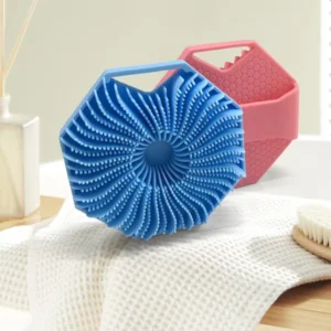 2 in 1 Silicone Body Scrubber and Massager Dual Texture Exfoliating Brush for Deep Cleansing and Lymphatic Drainage