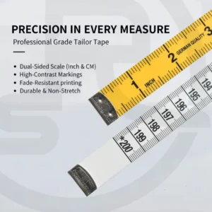 2 meter Dual unit Yellow and White Leather Flexible Tape Measure Used for Measuring Clothes Three dimensional Objects Etc