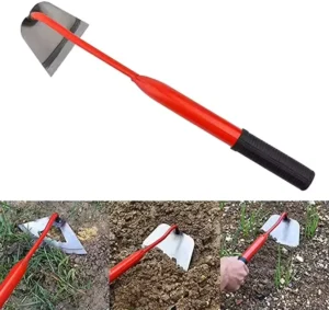 2-piece Durable Multi-purpose Red Small Hand Hoe Hollow Steel Body Full Steel Construction Hardened Handle Garden Accessories