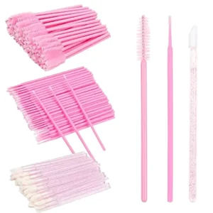 200 PCS Disposable Eyelash Extension Supplies Kit Plastic Handle Nylon Bristles Micro Brush Eyebrow Lash Spoolies Mascara Sets