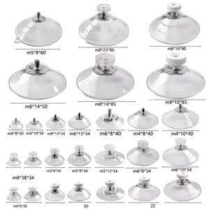 20mm 25mm 30mm 34mm 40mm 45mm 50mm 55mm 60mm 85mm 90mm M4M5M6M8 Eco friendly Recyclable Round Screw PVC Suction Cup