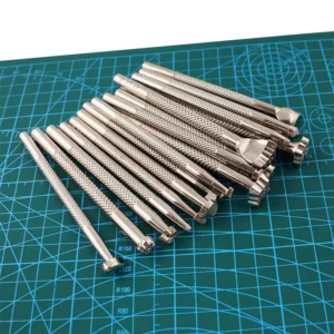 20pcs Leather Stamp Printing Tool Kit Alloy Stamp Punch Set Carving Making Tools for Leather Craft DIY Art