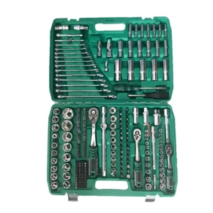 216pcs 53pcs Ratchet Torque Wrench Hand 151pcs Tools Set Socket Spanner Tools Box for Car Silver Combination Blow Case