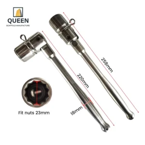23.5MM and Chrome Plated Handle 7/16 Flexible Head Scaffolding Socket Wrench Key Spanner