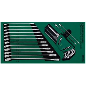 23pc Combination Wrench and Hex Key Set Hand Power Source with Hard Case Packaging
