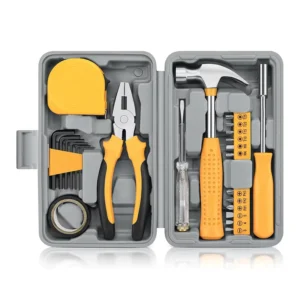24 Piece Household Hardware Combination Tool Set Manual Toolbox Hard Case Carbon Steel Hand Powered for Home Use Cross Border