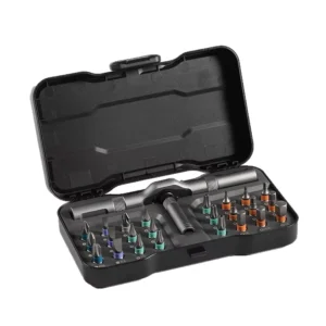 24 Piece Multifunctional Magnetic Tip Steel Screwdriver Set with Detachable T Ratchet Handle Multipurpose Bits in Box Hand Tools
