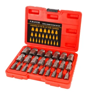 25pcs Hex Impact Broken Screw and Nut Extractor Tool Set Damaged Bolt Screw Remover and Removal Stud Spanner Kit