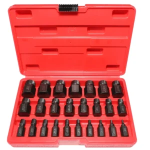 25pcs Screw Multi spline Extractor Set Bolt Extractors CR MO Bolt for Removing Broken Studs Bolts Socket Screws