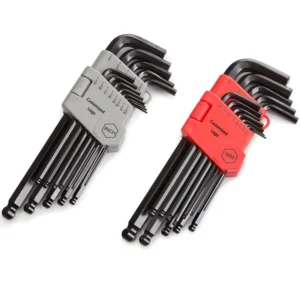 26 Piece Ball End Hex Key Wrench Set 3 64 3 8 In. 1.27 10mm Carbon Steel Black Oxide Finish 55 60 HRC DIY Grade OEM