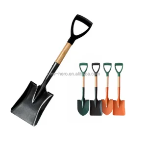 26.5 inch Steel Shovel with Wooden Handle D Grip Garden Square Shovels Heavy Duty Wooden Kids Sand Shovels Metal Spade Farm Yard