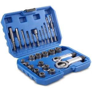 26PCS Impact Nut Bolt Removal Drill Bit Kit Bolt Extractor Tool Set for Damaged Rusted Screws Bolts Nuts and Fittings