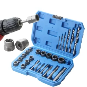 26pcs Set Hexagonal Screws Tool Sleeves Multi Spline Extractor Sand Blasted Finish for Broken Wires Bolts Remover