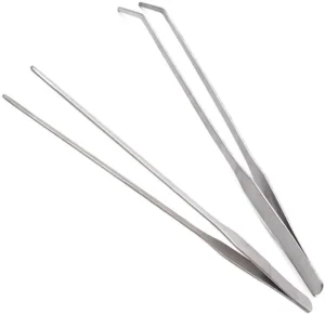 27CM Eco Friendly Stainless Steel Aquarium Curve and Straight Tweezer for Live Plant Tank Shrimp Reef Tank Cleaning Tools