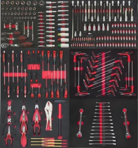 296 PCS CRV Tool Combination Garage Repair Socket Bits Wrench EVA Tray Kit Mechanic Tool Sets Hand Operated OEM Customizable