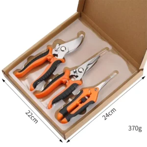 3 Piece Garden Pruning Shears Set Durable Stainless Steel Sharp Bypass Pruner Trimming Shears Horticultural Hand Tools