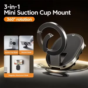 3 in 1 Mini Suction Cup Mount Phone Holder 360 Rotations