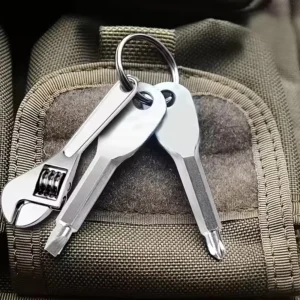 3-piece Mini Portable Screwdriver Set Multifunctional Mini Wrench Keychain Suitable for Bicycle and Motorcycle Repair Tools