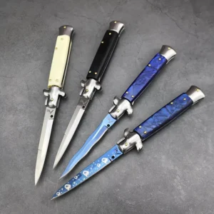 3.8-inch 440C Stainless Steel Blade Outdoor Camping Hunting EDC Pocket Knife Acrylic Handle Rescue Tactical Knife