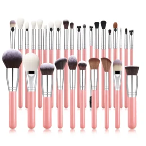 30 Black and Silver Makeup Brushes Set Foundation Brush Powder Brush Eye Shadow Brush Professional Super Soft Hair Set Makeup
