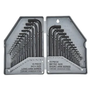 30 Piece Blackened Flat Head L Shaped Key Wrench Set Metric Hexagonal Industrial Tools Adjustable Steel Material