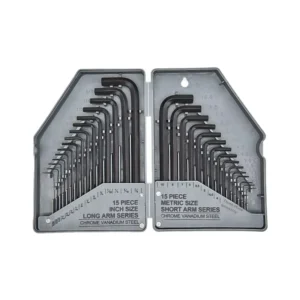 30 Piece Metric SAE Hex Key Set Black Oxide Allen Wrench Kit Steel Hand Tools for Home Repair Automotive DIY OEM Customization