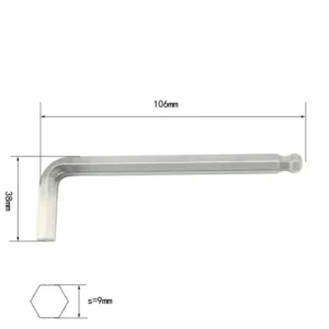 304 Stainless Steel Corrosion Preventive Accurate Size Smooth Hex Key with Ball 9MM Shipbuilding Industry Electronic Devices