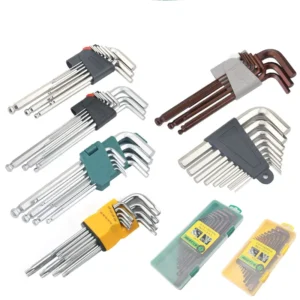 304 Stainless Steel L Type Hex Allen Key Hex Set Allen Wrench Carbon Black Plain DIY Customize OEM Logo Industrial Finish