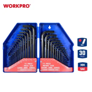 30PC Metric Sae Long Arm Hex Key Set Fastening Tool Cr-v Allen Wrench Set Hex L-Keys