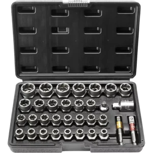 32 Piece Damaged Bolt and Nut Remover Set Multi purpose Rusted Screw Extractor Set