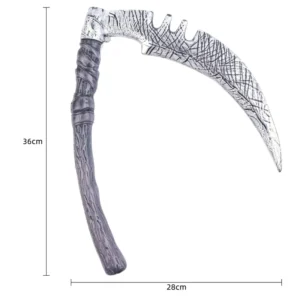 36*28cm Realistic Sickle Prop Role Playing Reaper Scythe Death Halloween Weapon Sickle Prop Halloween Grim Reaper Scythe Sickle