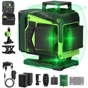 360 Degree 12 16 Lines 3D 4D Green Light Level Meter Industrial DIY Grade 2.5mm 5m Accuracy Electronic Self Leveling