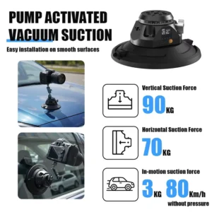 360 Panoramic Rotation Aluminum Alloy Silicone Photography Suction Cup Universal Camera Mount for DSLR Action Cameras