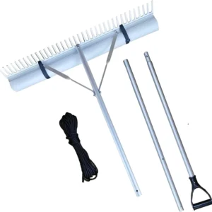 37 Point Fiberglass Loaf Rake Leaves Collection Function Lake Rake Rope Attached Rake