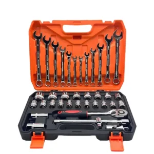 37 piece Socket Wrench Tool Set Chrome Plating Auto Repair Kit Featuring Large 1 2 inch Ratchet Wrench Chromium vanadium Steel