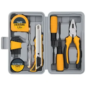 39 Piece Household Hardware Combination Tool Set Manual Toolbox Hard Case Carbon Steel Hand Powered for Home Use Cross Border