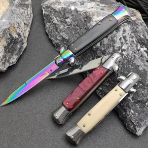 3Cr13 Stainless Steel Multi-Functional Combat Folding Blade Knife with Back Clip for Camping Hunting DIY Handmade OEM
