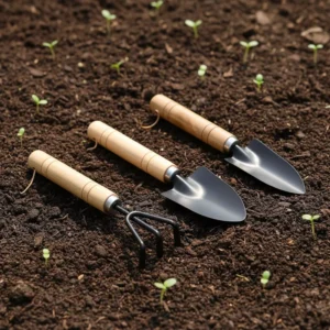 3Pcs set Mini Shovel Set for Plants Bonsai Tools Garden Mini Hand Tools Miniature Planting Set Wooden Handle Spade